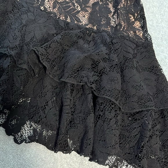 Fairy Grunge Gothic Whimsigoth Lace Skirt Large Vamp Asymmetrical Floral Witchy - Picture 7 of 9